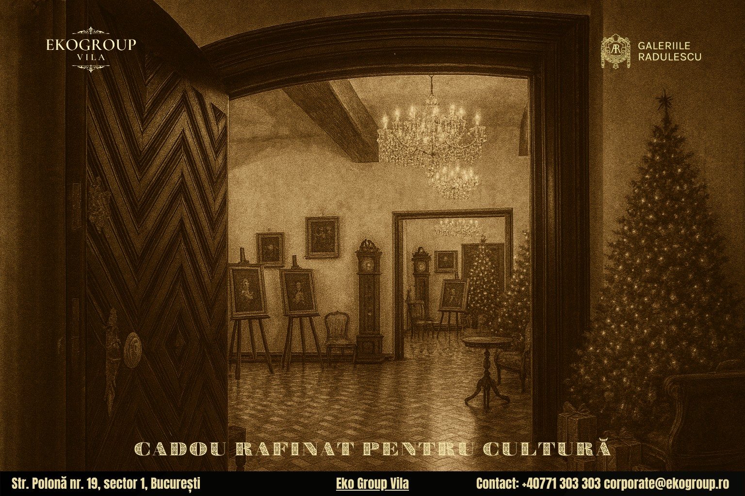 Cadou de Crăciun inedit pentru pasionații de cultură: acces la expoziția Crăciunul anilor ’30 de la Eko Group Vila